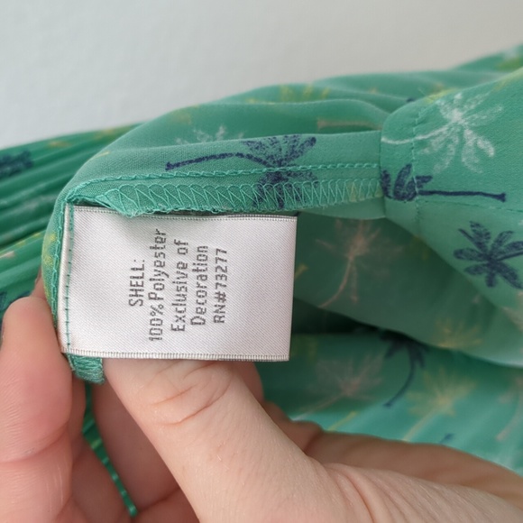 Lauren Conrad Green Palm Pattern Chiffon Dress - Picture 5 of 8